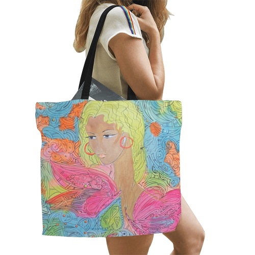 Aayla All Over Print Canvas Tote Bag/Large (Model 1699)