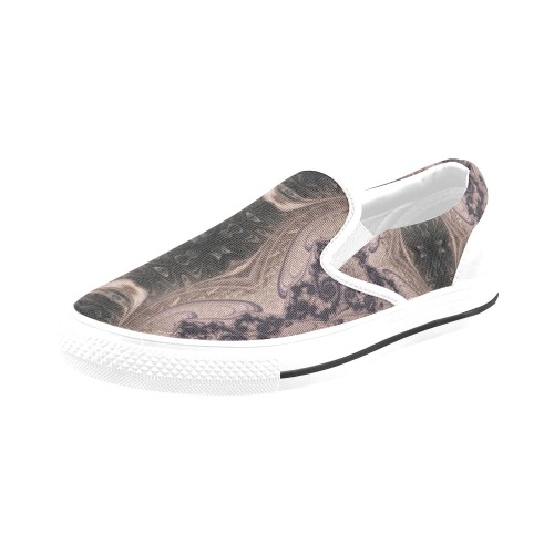 Delicate Chocolate Candies Fractal Abstact Women's Slip-on Canvas Shoes (Model 019)