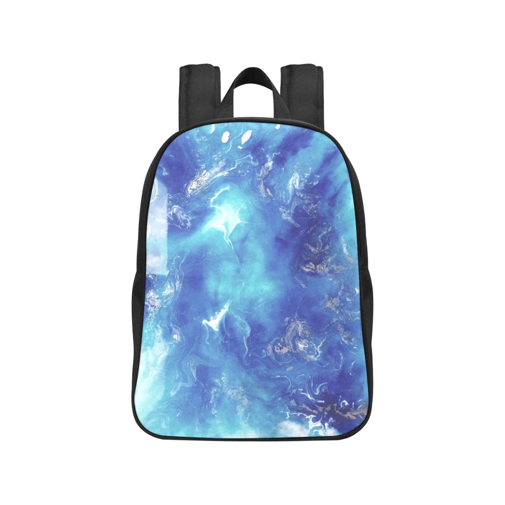 Encre Bleu Photo Fabric School Backpack (Model 1682) (Medium)
