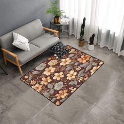 Fabulous Florals 23 Area Rug with Black Binding 5'3''x4'