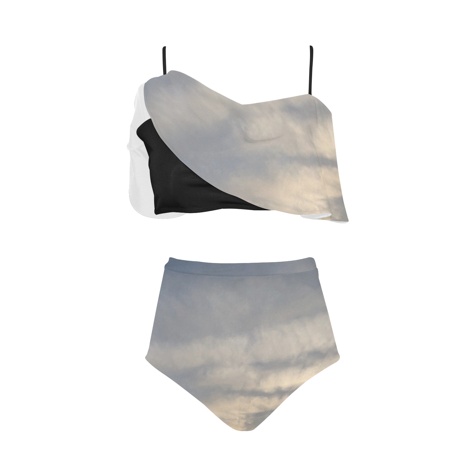 Rippled Cloud Collection High Waisted Ruffle Bikini Set (Model S13)