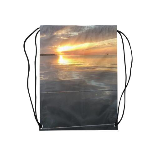 Pier Sunset Collection Medium Drawstring Bag Model 1604 (Twin Sides) 13.8"(W) * 18.1"(H)