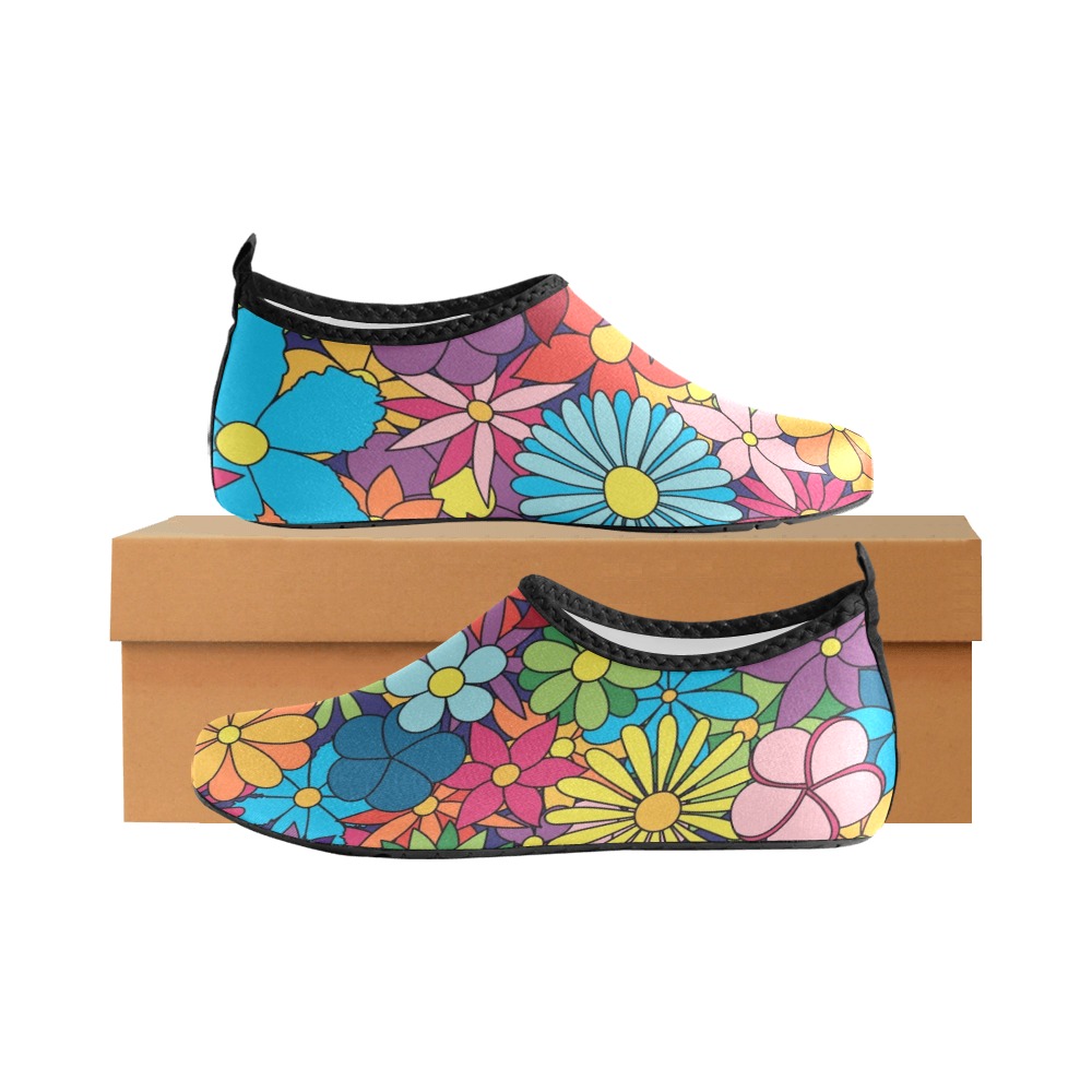 Hippy Flower Power Men's Slip-On Water Shoes (Model 056)