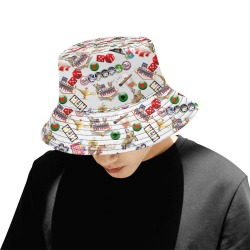 Las Vegas Icons Gamblers Delight / Silver All Over Print Bucket Hat for Men
