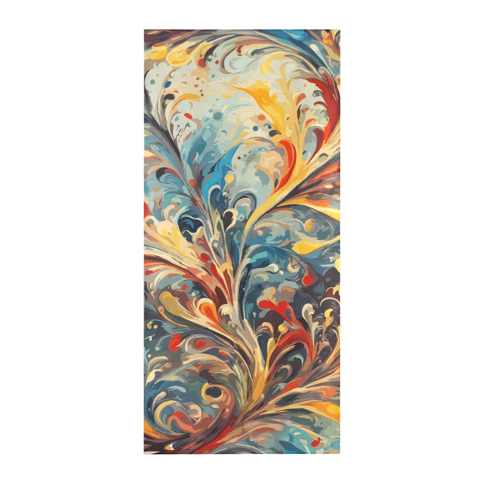 Stunning abstract floral ornament. Colorful art. Beach Towel 32"x 71"