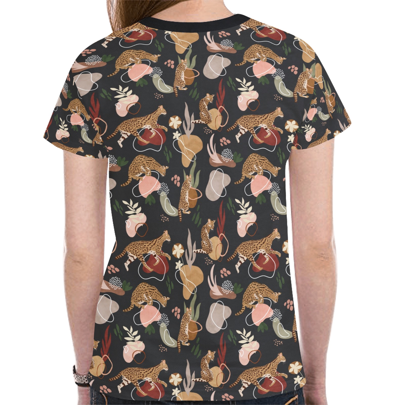 SERVAL SAVANNAH CAT-02 New All Over Print T-shirt for Women (Model T45)