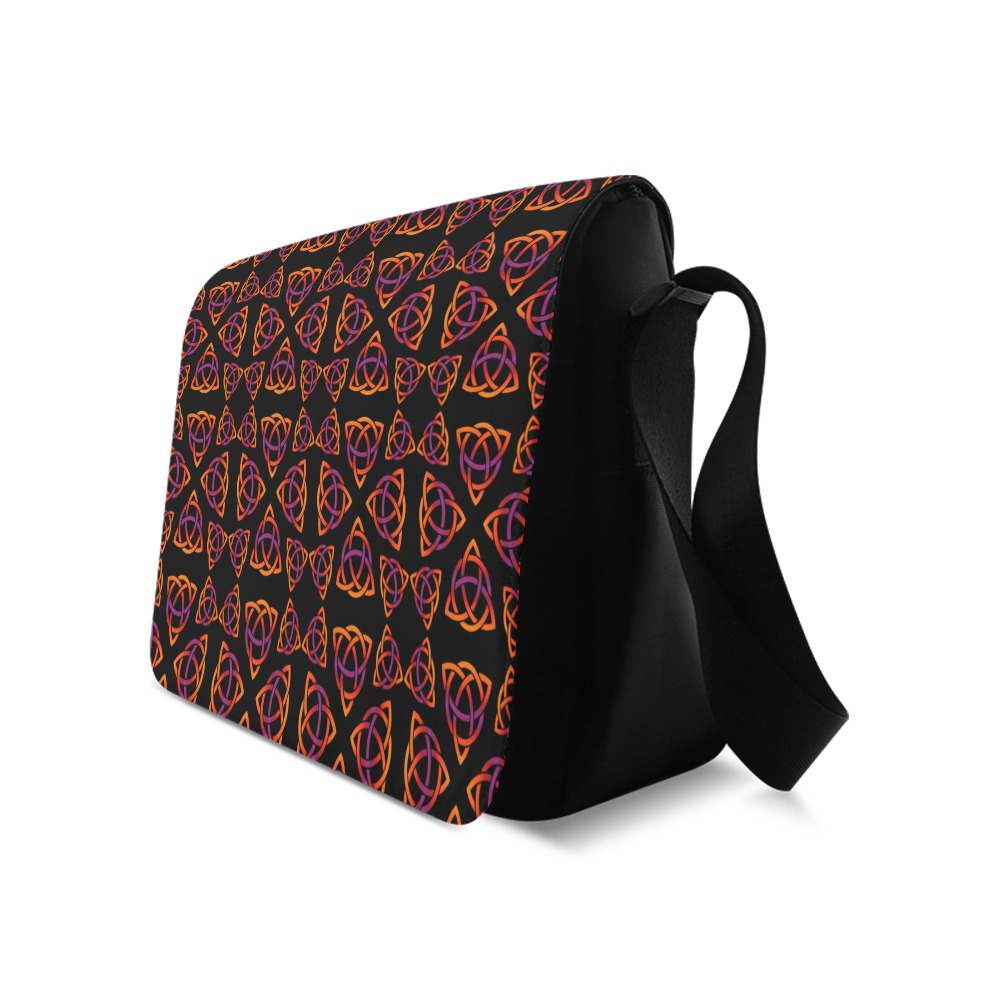 Orange and Purple Triquetra Pattern Messenger Bag (Model 1628)