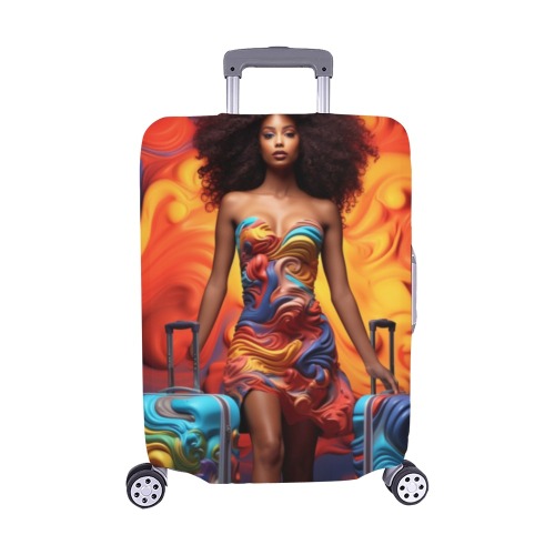 Traveling Beauty (Med) Luggage Cover/Medium 22"-25"