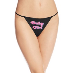 Baby Girl G String Black Women's All Over Print G-String Panties (Model L35)