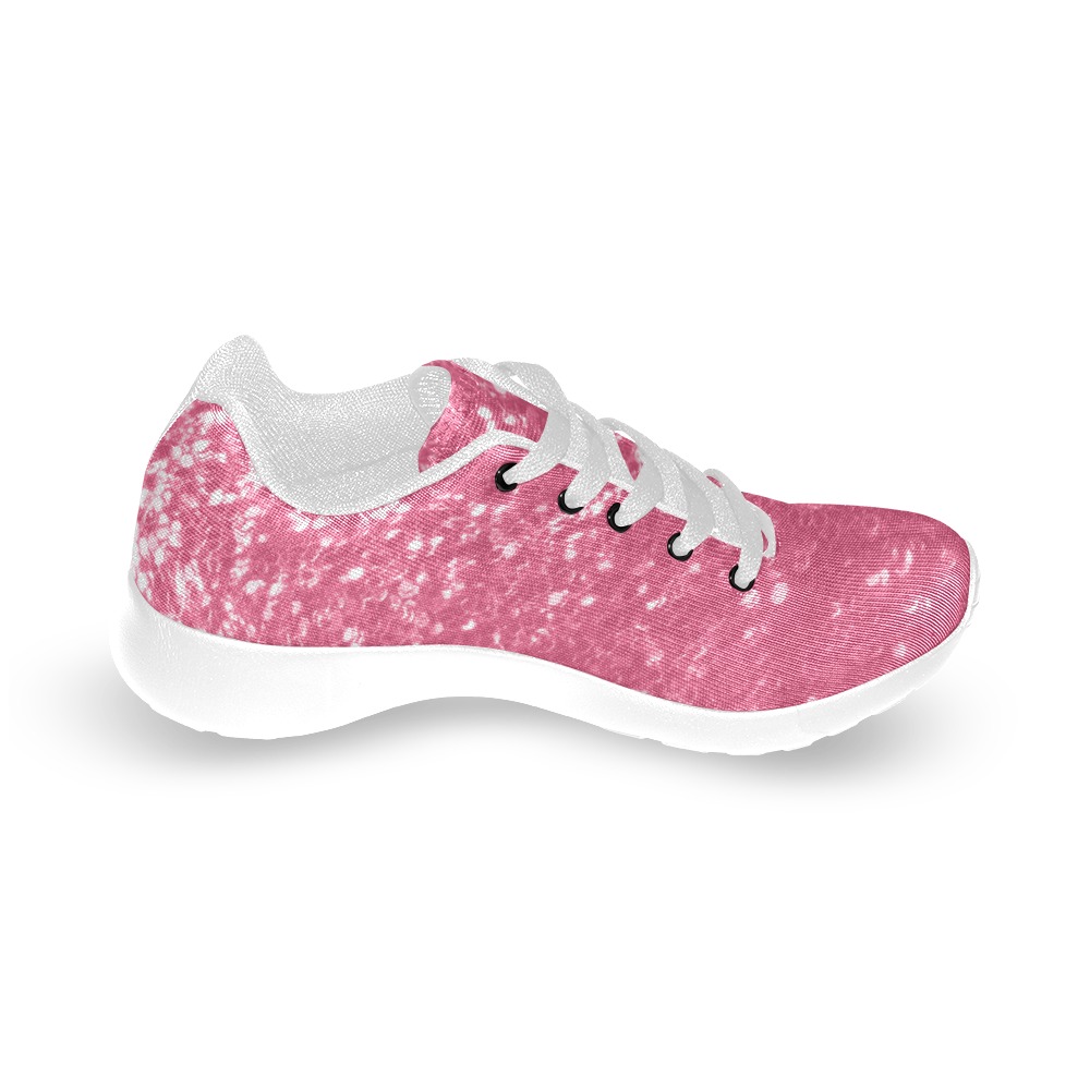 Magenta light pink red faux sparkles glitter Women’s Running Shoes (Model 020)