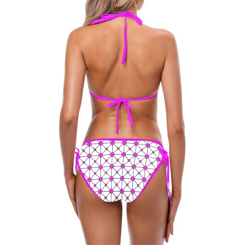 stain glass window shell pink Custom Bikini Swimsuit (Model S01)