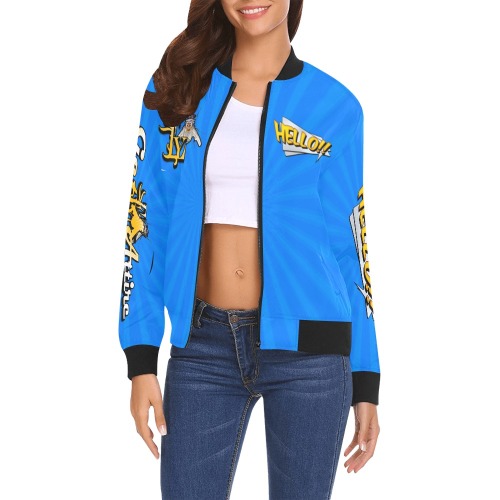 Hello!! Collectable Fly All Over Print Bomber Jacket for Women (Model H19)