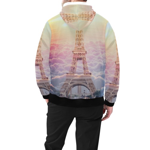 beautiful tower High Neck Pullover Hoodie for Men (Model H24)