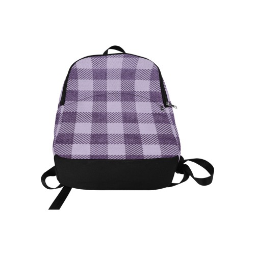 Pastel Purple Plaid Fabric Backpack for Adult (Model 1659)