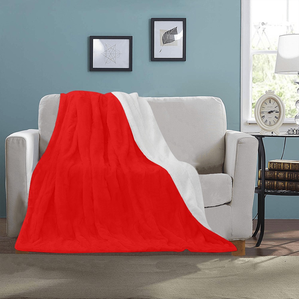 Merry Christmas Red Solid Color Ultra-Soft Micro Fleece Blanket 30''x40''