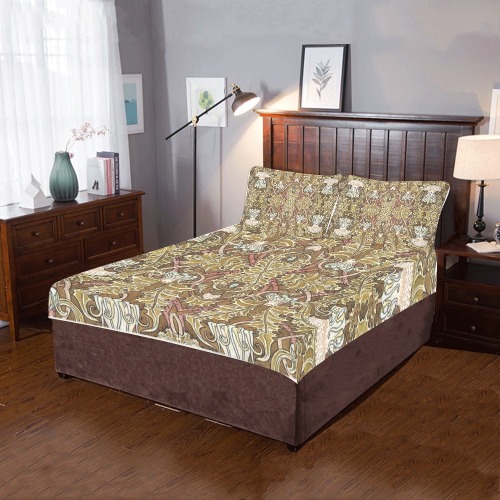 Wm Morris Pattern 3-Piece Bedding Set