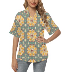 Beautiful Geometric - Back to School - Fall Colors All Over Print Hawaiian Shirt for Women (Model T58)