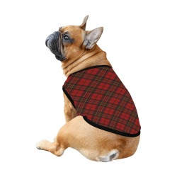 Red tartan plaid winter Christmas pattern holidays All Over Print Pet Tank Top