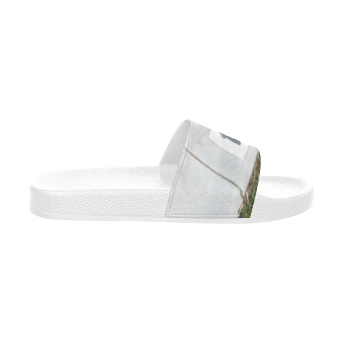 Street Number 4844 with White Background Women's Slide Sandals (Model 057)