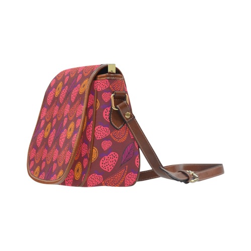 Abstract unique fruit pattern Saddle Bag/Small (Model 1649) Full Customization