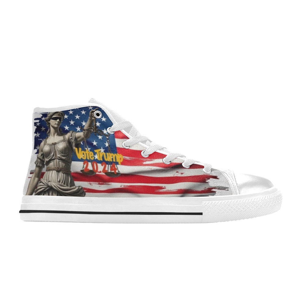 2024WVoteTrumpflag.jpg Women's Classic High Top Canvas Shoes (Model 017)