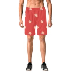 Mens Organic Shorts Red Men's All Over Print Elastic Beach Shorts (Model L20)