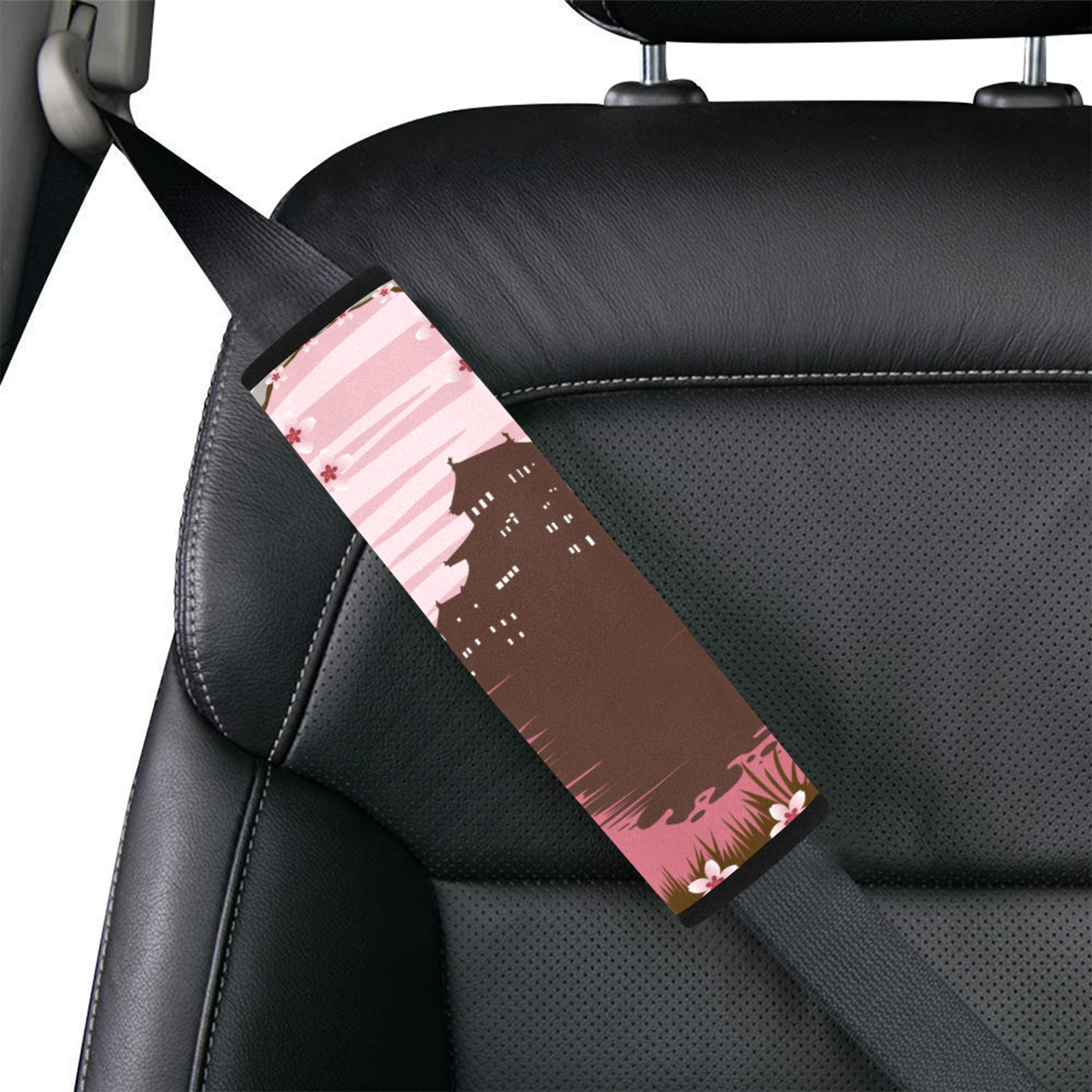 Pink Blossom Car Seat Belt Cover 7''x10''