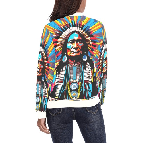 AMERICAN HERITAGE 11 All Over Print Bomber Jacket for Women (Model H36)