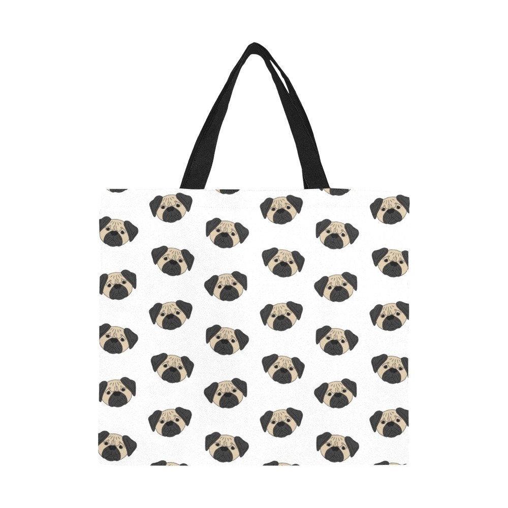 Pugs All Over Print Canvas Tote Bag/Large (Model 1699)
