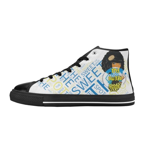 Word Art (30) Women's Classic High Top Canvas Shoes (Model 017)