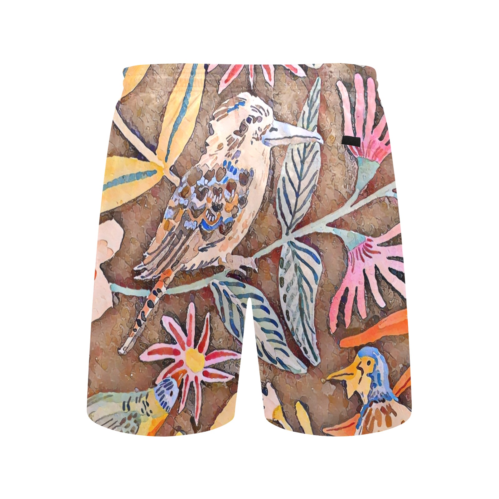 Bird Florals Men's Mid-Length Beach Shorts (Model L51)