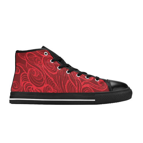 Graffiti Red - Double Sided Women's Classic High Top Canvas Shoes (Model 017)