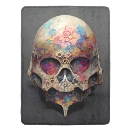 Floral Skull Fleece Blanket 60x80