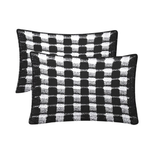 black and white check Custom Pillow Case 20"x 30" (One Side) (Set of 2)