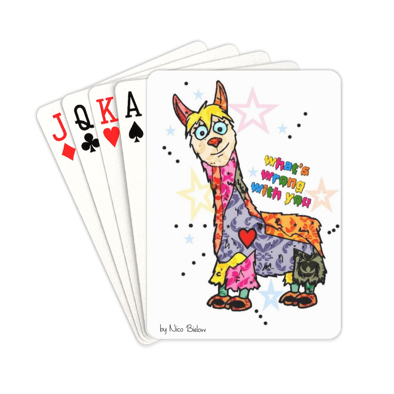 Alpaca Pop Art Fun by Nico Bielow Playing Cards 2.5"x3.5"