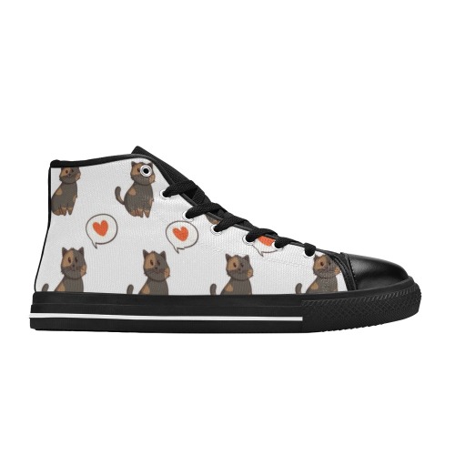Cute Calico Love Pattern Women's Classic High Top Canvas Shoes (Model 017)