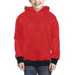 Red with Black Cuffs Kids' All Over Print Hoodie (Model H38)