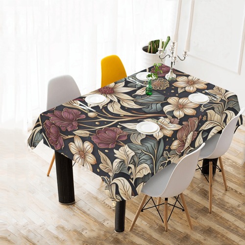 Fabulous Florals 6 Cotton Linen Tablecloth 60"x 84"