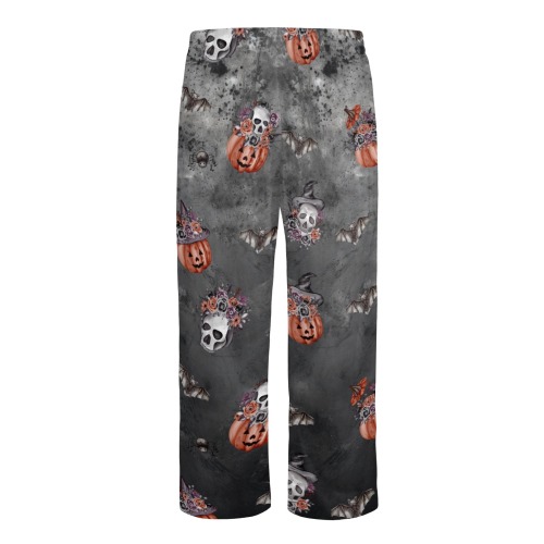 Skull and pumpkin Men's Pajama Pants USA Men's Pajama Trousers without Pockets