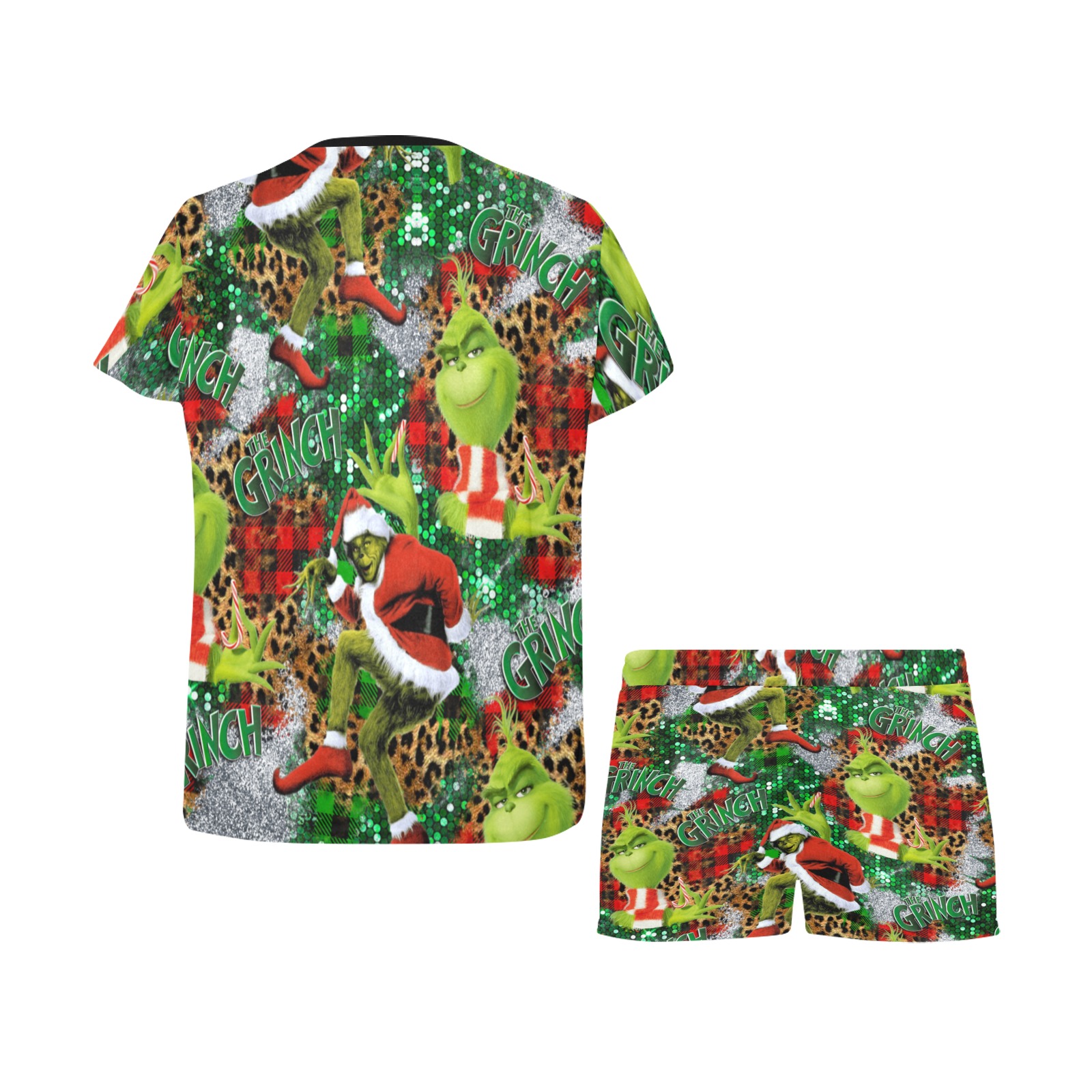 Green guy inspired Pattern lady short set Women's Short Pajama Set