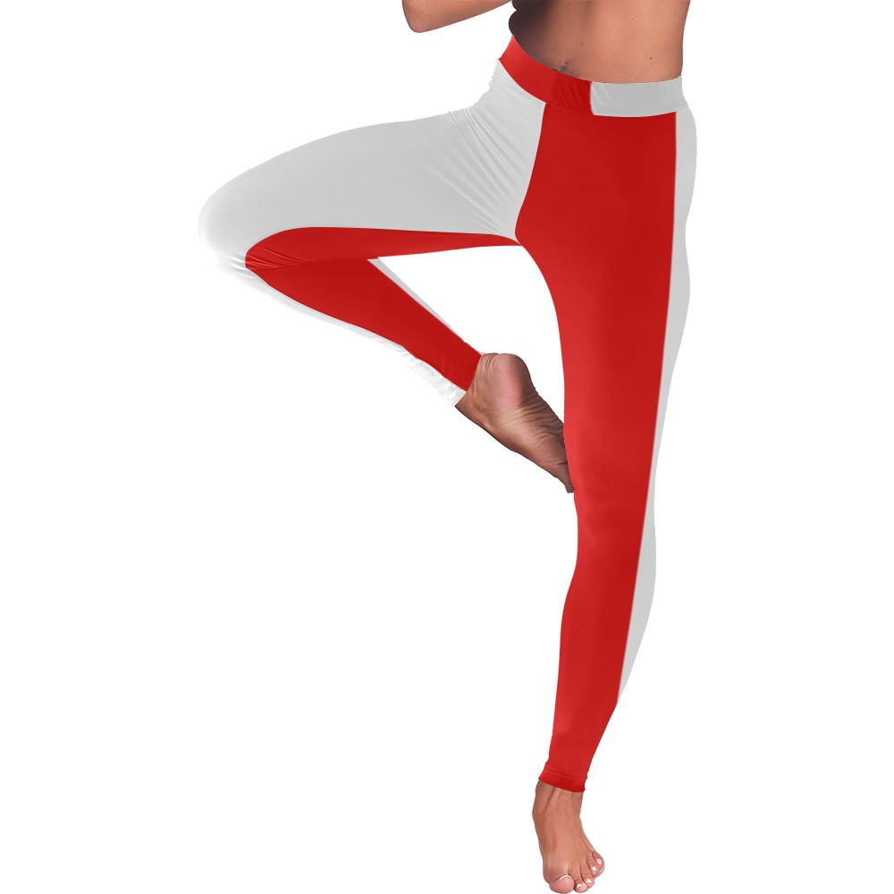 redgreyhalf2 Women's Low Rise Leggings (Invisible Stitch) (Model L05)