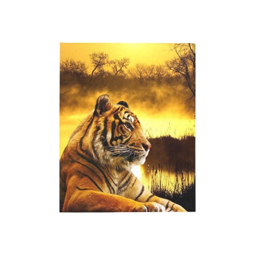 Tiger and Sunset Quilt 40"x50"