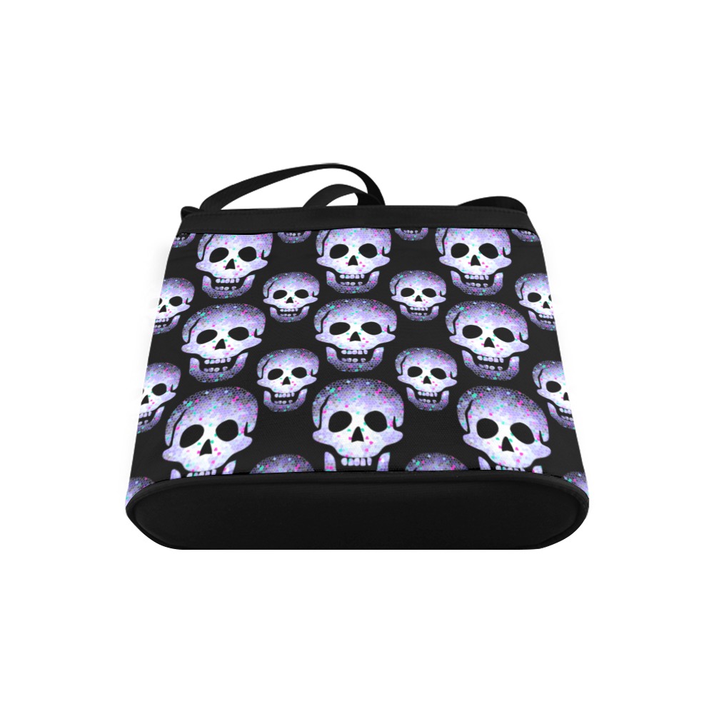 Purple laughing skulls pattern Crossbody Bags (Model 1613)