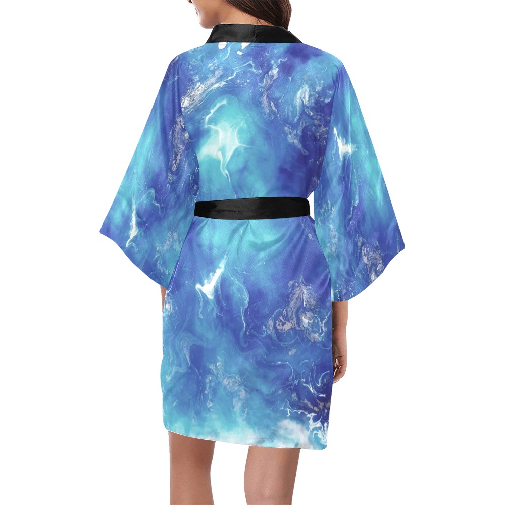 Encre Bleu Photo Kimono Robe