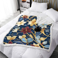 Fabulous Florals 37 Double Layer Short Plush Blanket 50"x60"