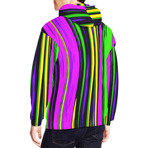 Mardi Gras Stripes All Over Print Hoodie for Men (USA Size) (Model H13)