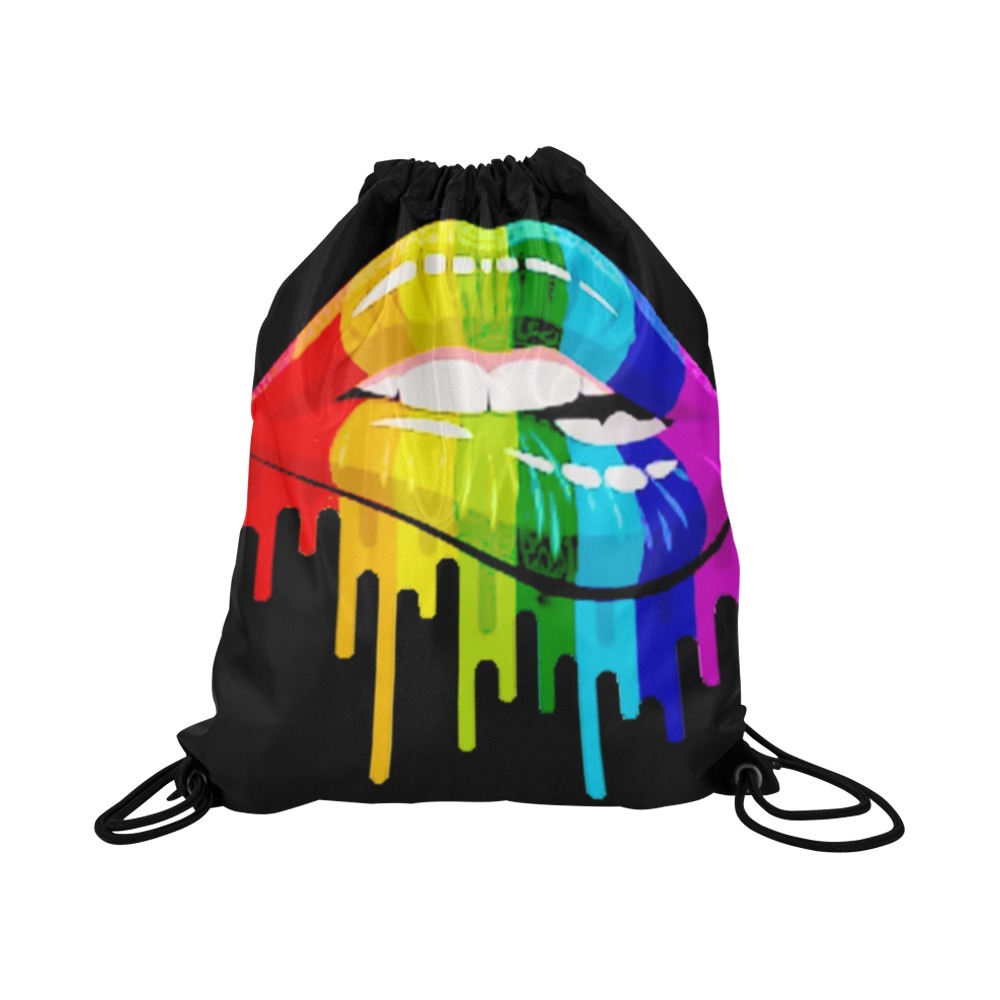 Rainbow Lips Large Drawstring Bag Model 1604 (Twin Sides)  16.5"(W) * 19.3"(H)