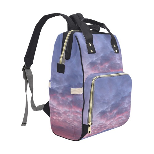 Morning Purple Sunrise Collection Multi-Function Diaper Backpack/Diaper Bag (Model 1688)