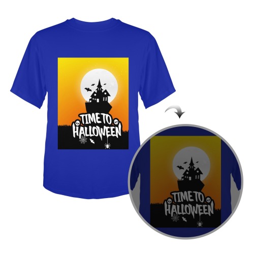 Happy Halloween Men's Glow in the Dark T-shirt (Front Printing)