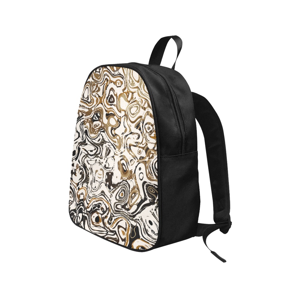 Marble Bronze Fabric School Backpack (Model 1682) (Medium)